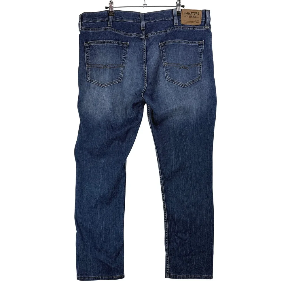 Signature by Levi Strauss Mens S37 Slim Fit‎ Blue Wash Denim Jeans Size 40x30